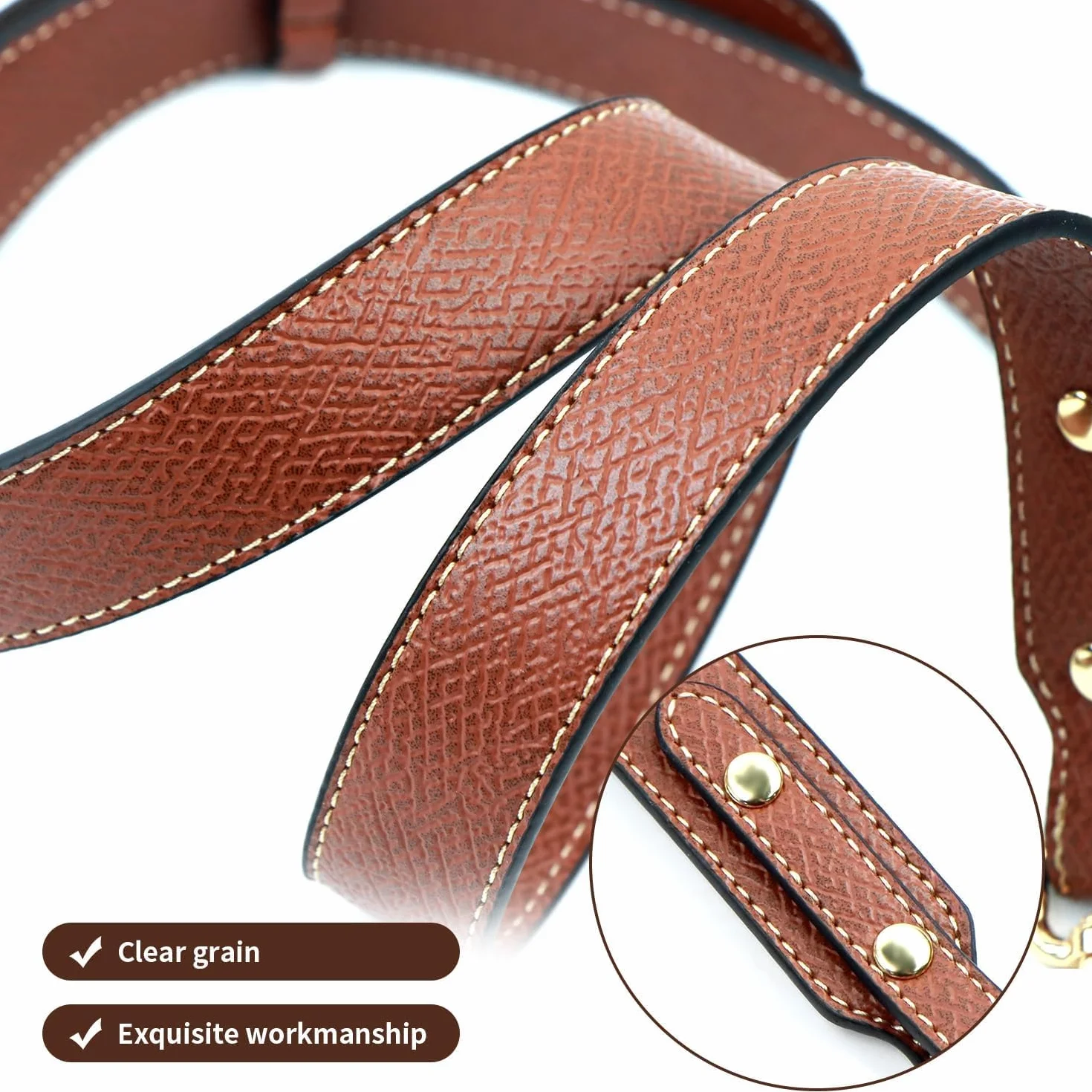 Cinghia Tracolla per Borsa, Tracolla per Longchamp Borsa Donna, Cinghia in Pelle Sostituibile per Mini Le, Raccordi Regolabili Strap No-Punch per Ricambio Pliage
