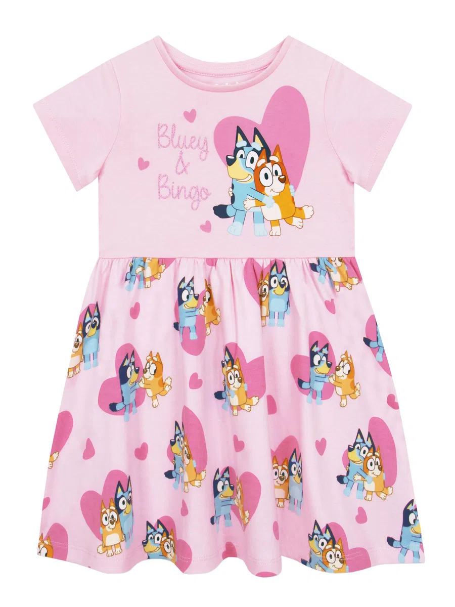 BlueY Vestito Bingo Vestito Estivo Ragazza | Glitter Abiti da Bambina | Cotone Abbigliamento Ragazza