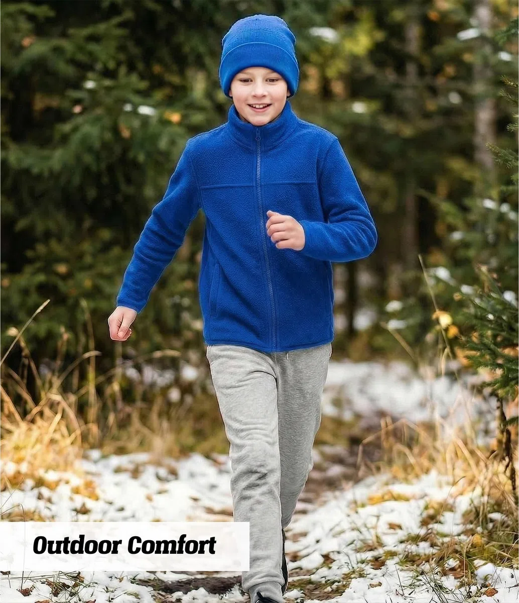 Spring&Gege Ragazzi Giacca in Pile Polare con cerniera Fleece Jacket per Bambini