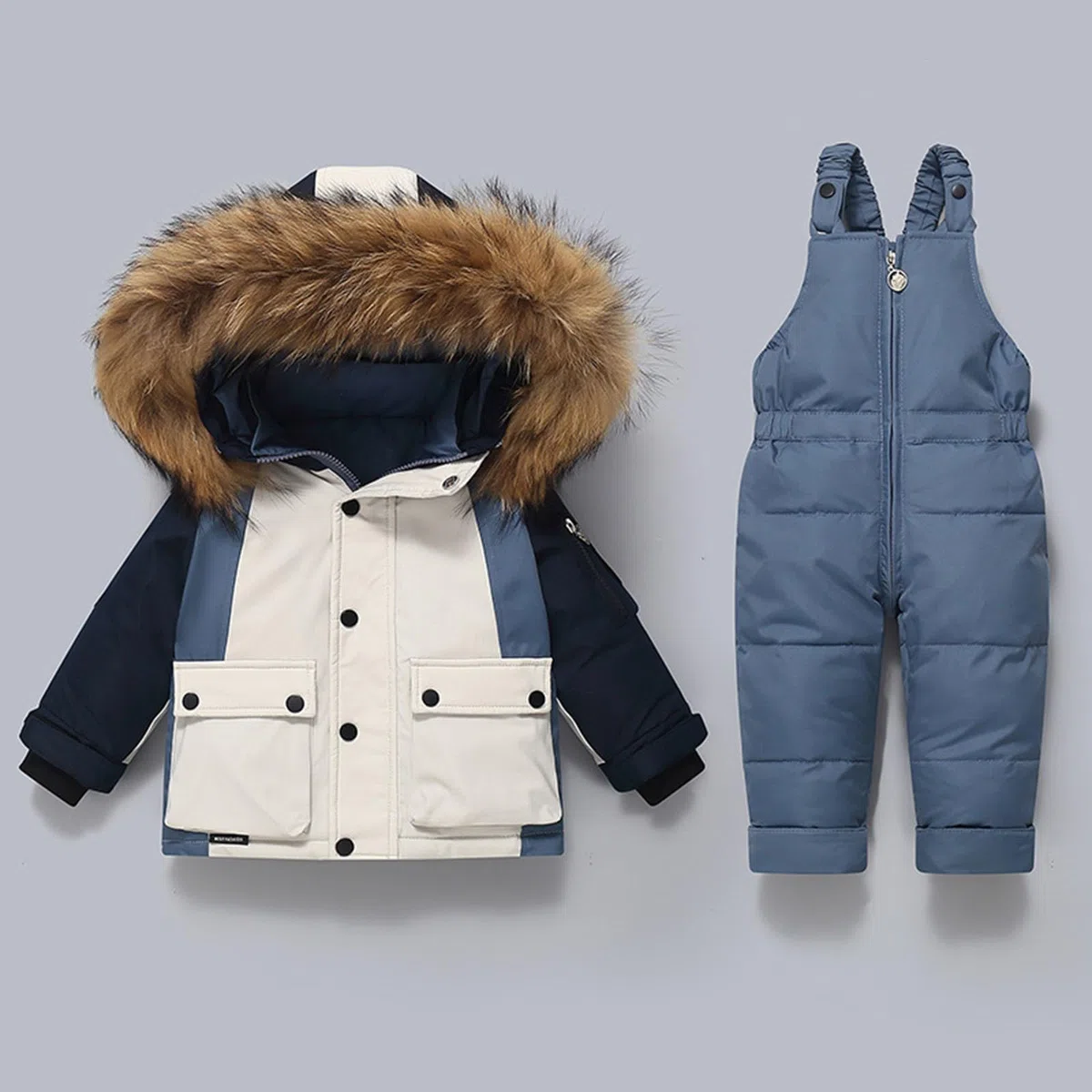 Tuta da neve invernale isolata, pantaloni da sci con giacca per giochi nella stagione fredda