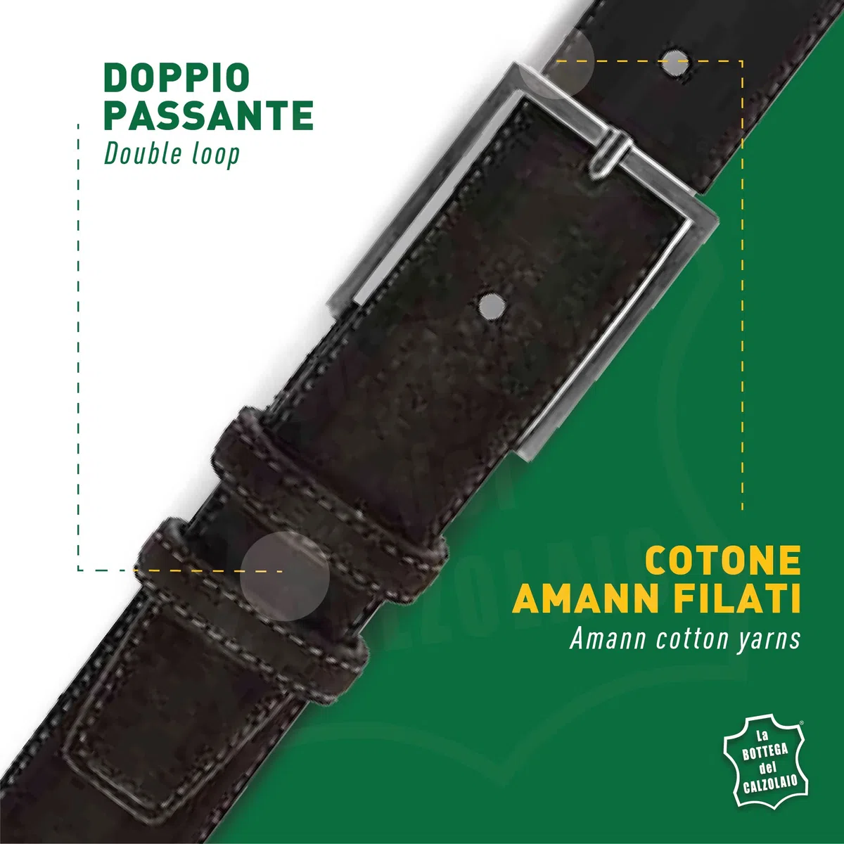 La Bottega del Calzolaio Cintura Uomo in Vera Pelle Scamosciata Made in Italy – Cintura Artigianale Elegante Stile Classico per Abbigliamento Casual o Formale – Accessorio di Alta Qualità