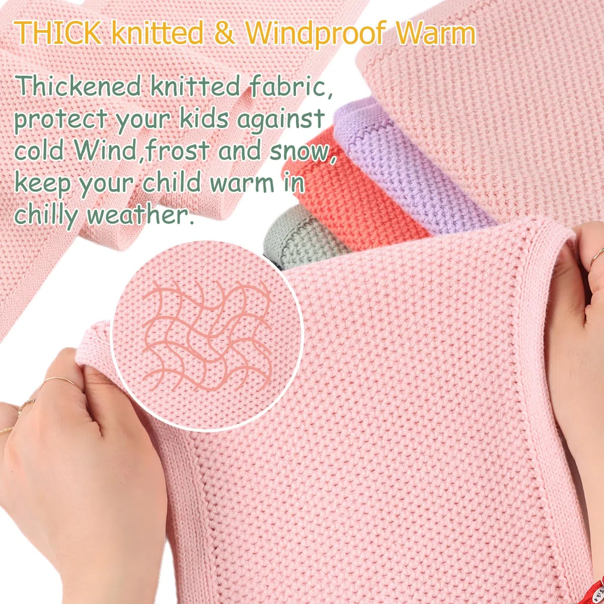 Pesaat Bambini Inverno Maglia Sciarpa Solido Caldo Collo Scaldacollo Bambino Morbido Lungo Sciarpe per Ragazzi Ragazze Collo Collo Ordito Autunno