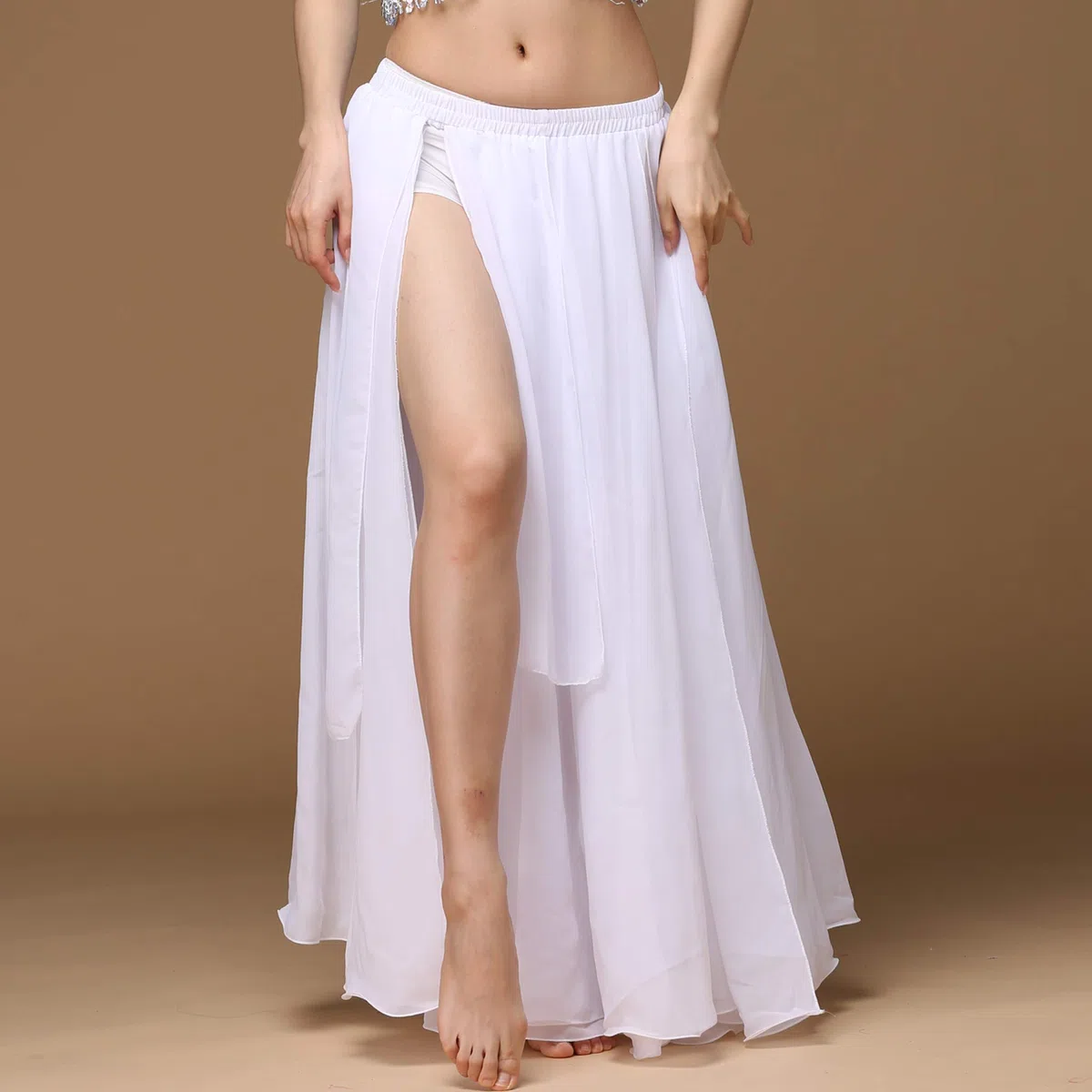 Baisdan Gonna da donna per danza del ventre, in chiffon, per allenamento, danza, danza, festival, costume