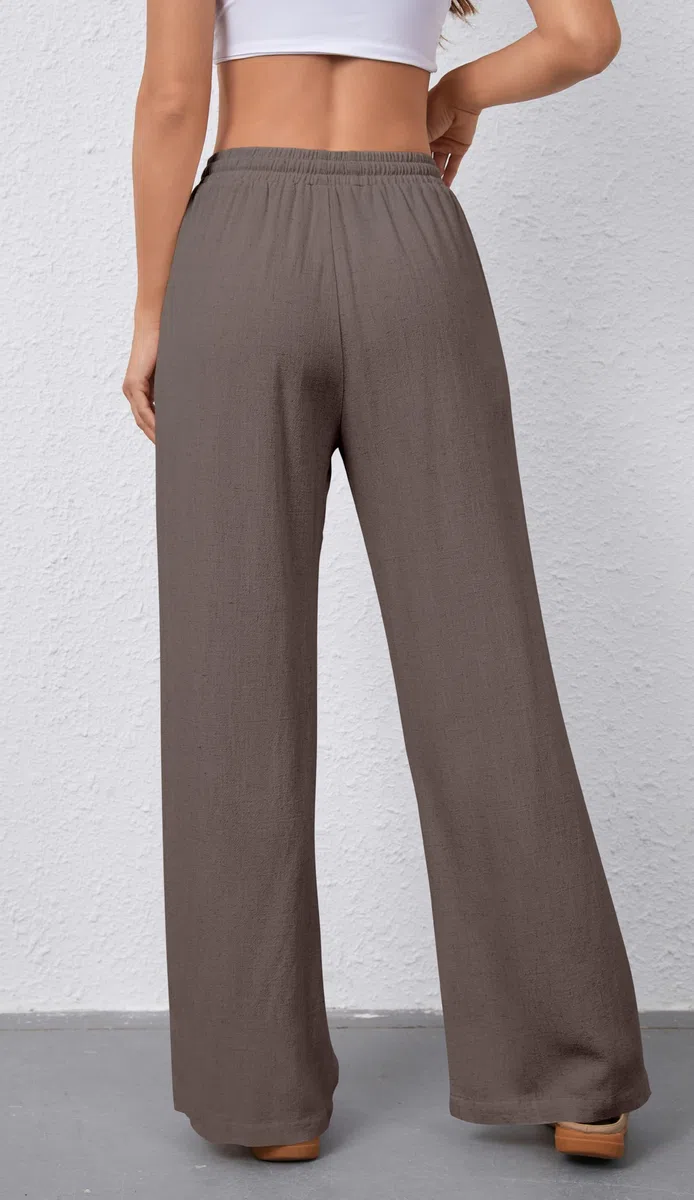 NONSAR Pantaloni da Donna in Cotone per Il Tempo Libero con Coulisse in Lino Elasticizzati Casual vestibilità Larga con Tasche Leggeri Tinta Unita