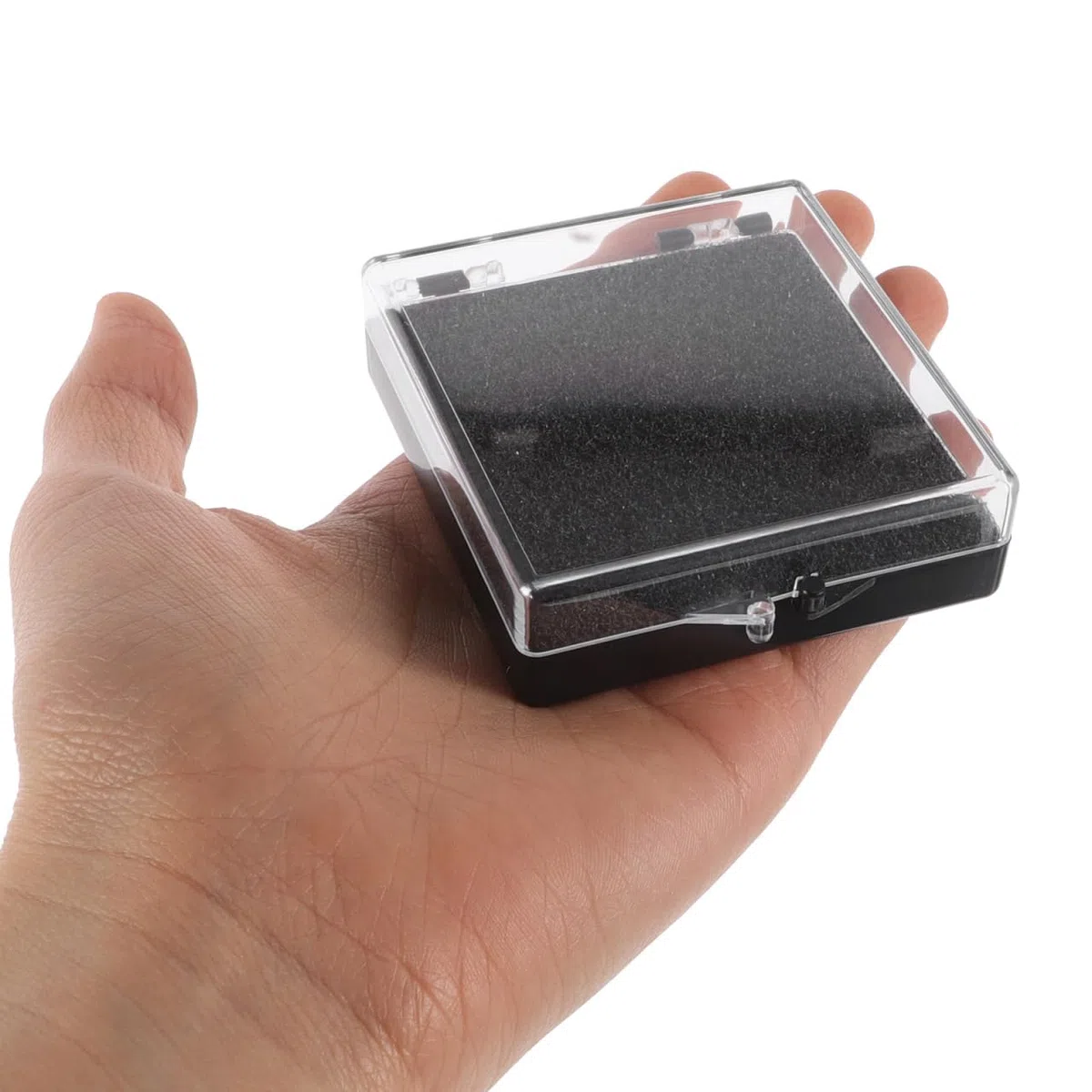 Scatola Trasparente Plastica 2.36X2.36X0.71In Custodia Porta Medaglie Maratona Con Interno Spugna Nera Protettiva Organizer Per Spille Badge E Accessori