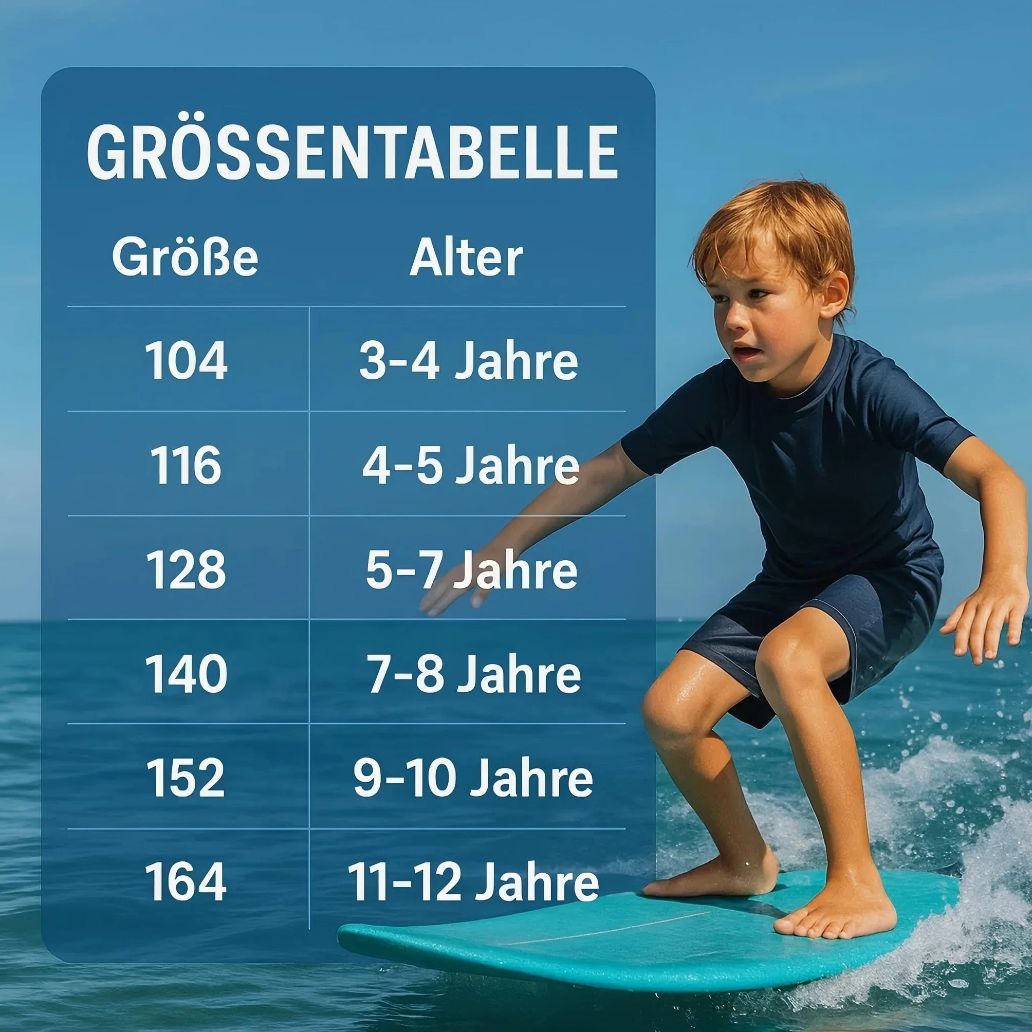 Rashguard 104-164 - Maglietta da bagno a maniche corte con scollo rotondo, da ragazzo