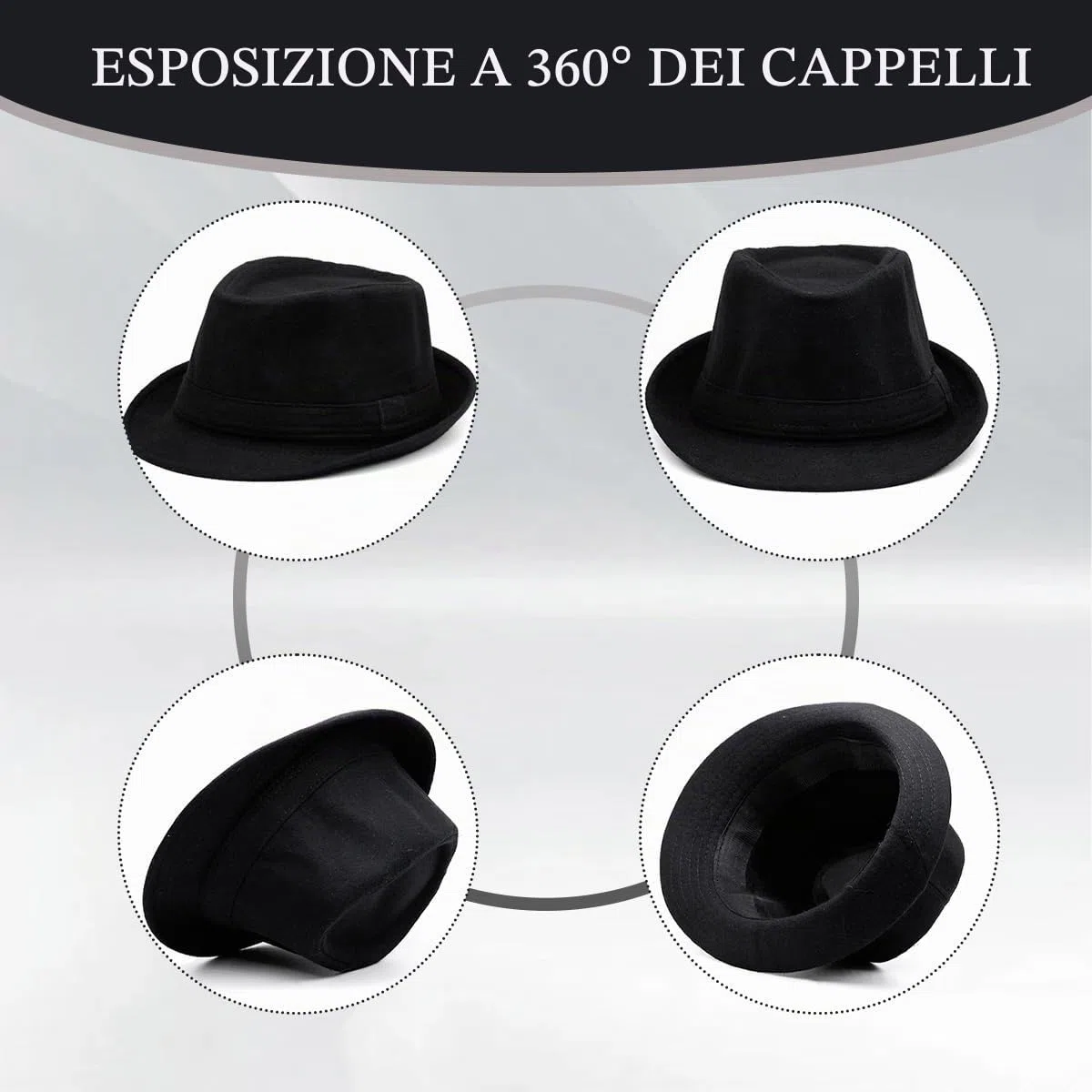 Cappello Fedora stile retrò classico Manhattan, cappello jazz, unisex, per spettacoli teatrali, feste, spettacoli, cosplay, matrimoni, vita quotidiana