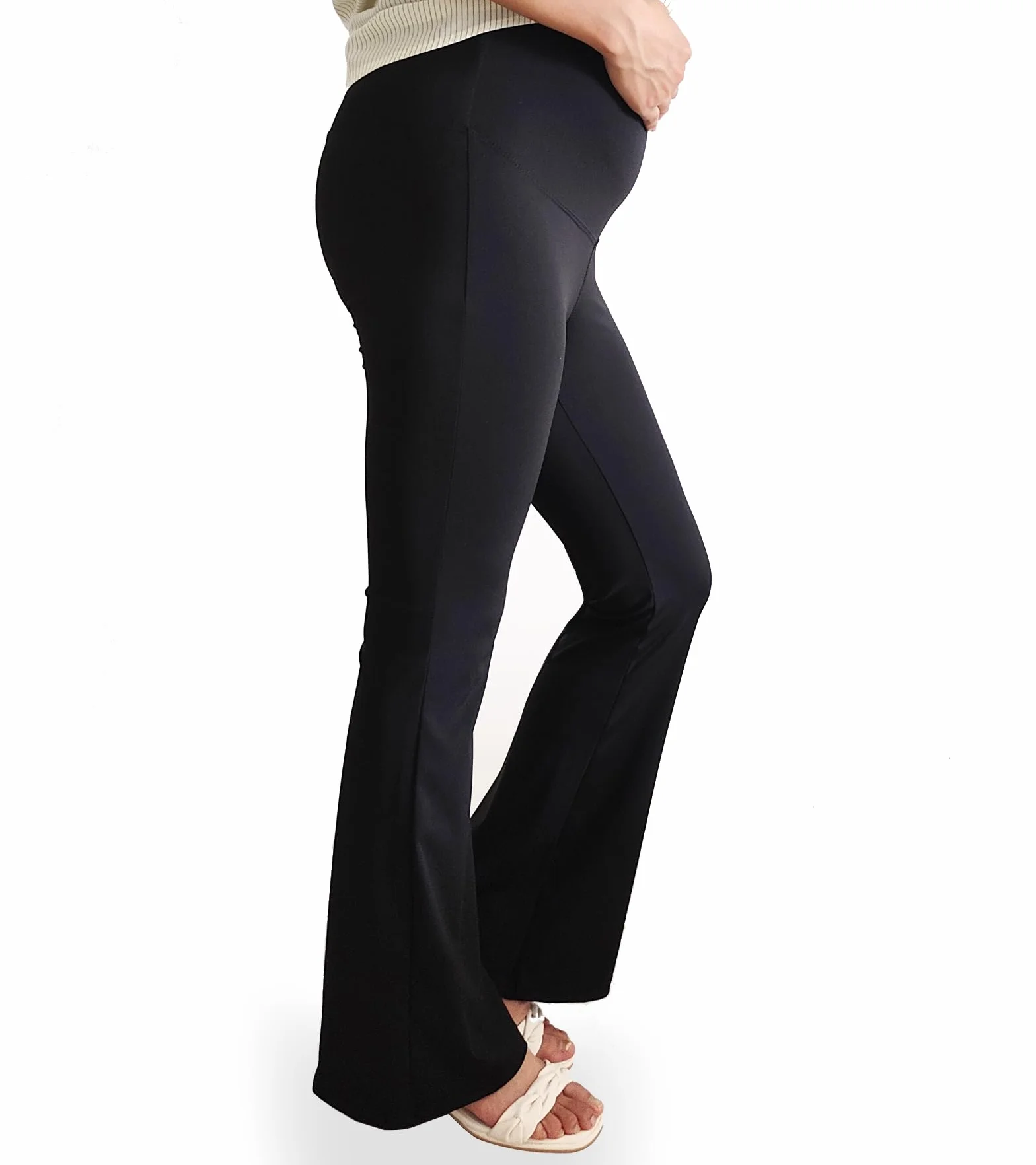 Leggings Premaman sul Pancione, Pantaloni Premaman da Donna Yoga Bootcut in Gravidanza per Lavoro Lounge Sportivi