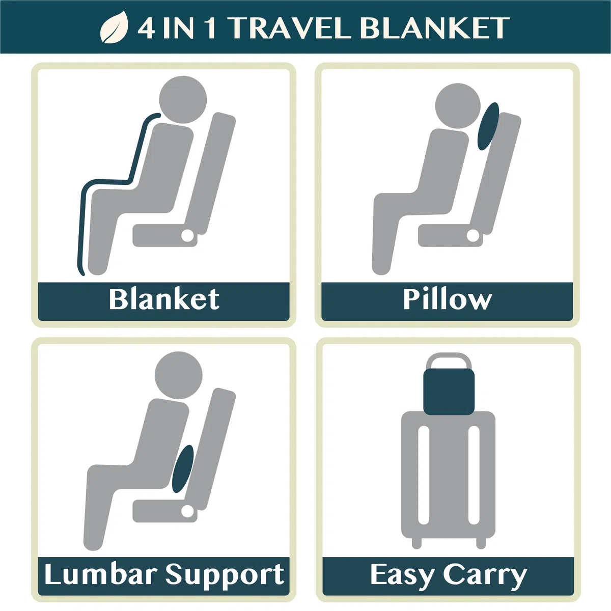 PAVILIA Cuscino per coperta da viaggio, morbida coperta da aereo, set combinato 2 in 1, coperta per aereo, compatta, pieghevole, cuscino essenziale per volo, accessorio regalo per viaggiatori,