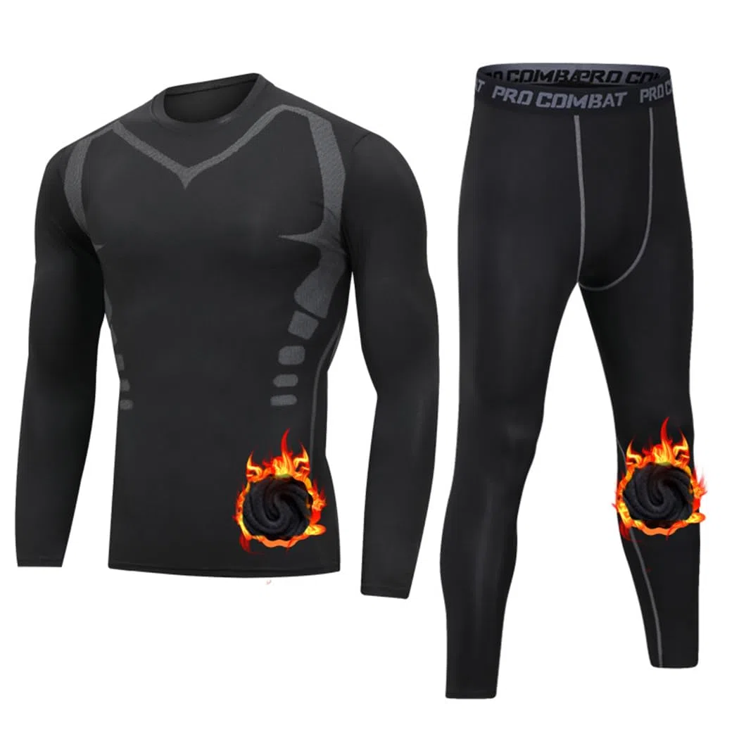 Intimo Termico Uomo Set di Maglietta e Pantaloni a Compressione, Biancheria Intima Funzionale Termica Uomo per Sci Palestra Ciclismo Calcio Corsa