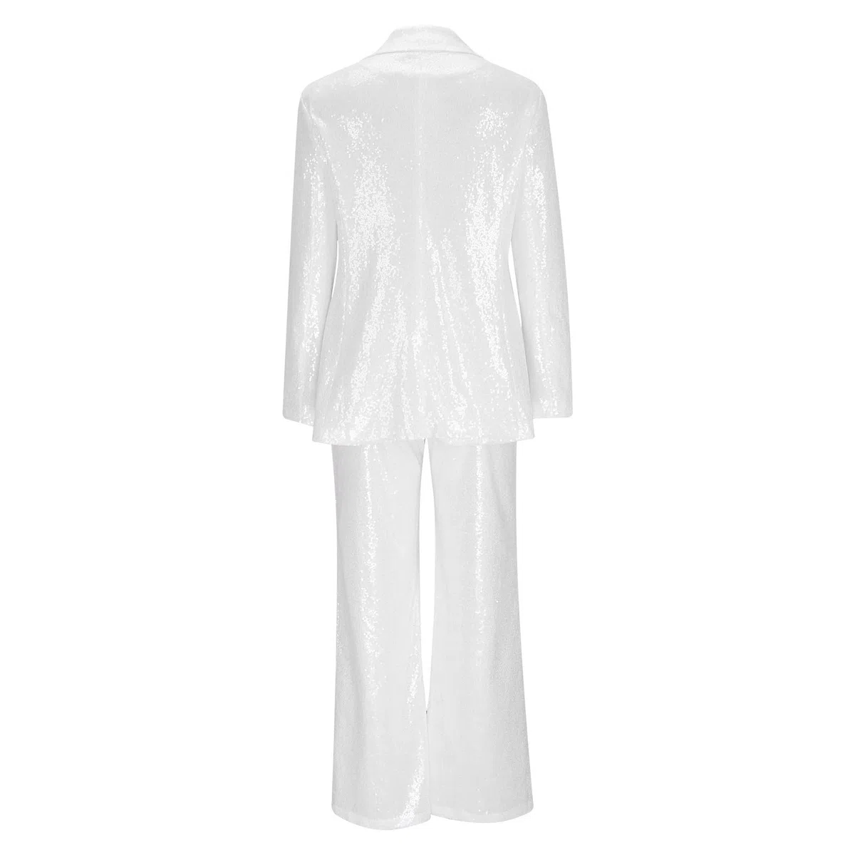 KHIRVWL Offerte Lampo del Giorno Tailleur Donna Elegante Cappotto Ufficio Business Blazer Top Corto Giacca da Abito Completo da Donna con Pantaloni a Maniche Lunghe in Tinta Unita con Paillettes