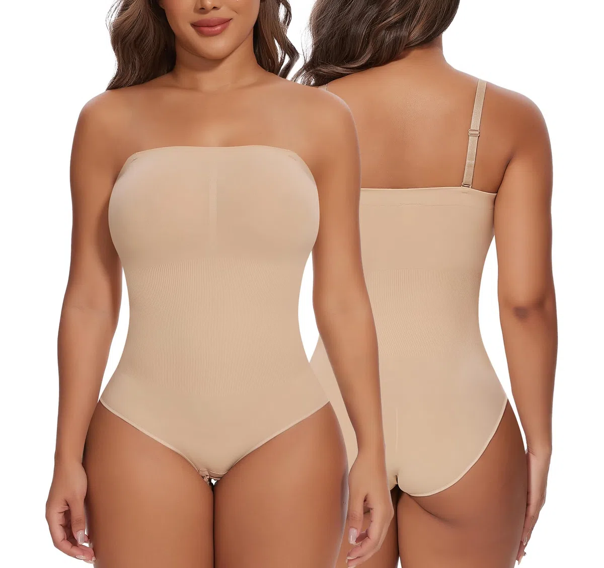 SHAPERIN Donna Body Contenitivo Senza Spalline Shapewear Bodysuit Pancia Piatta Slimming Body Modellante Senza Cuciture Body Shaper