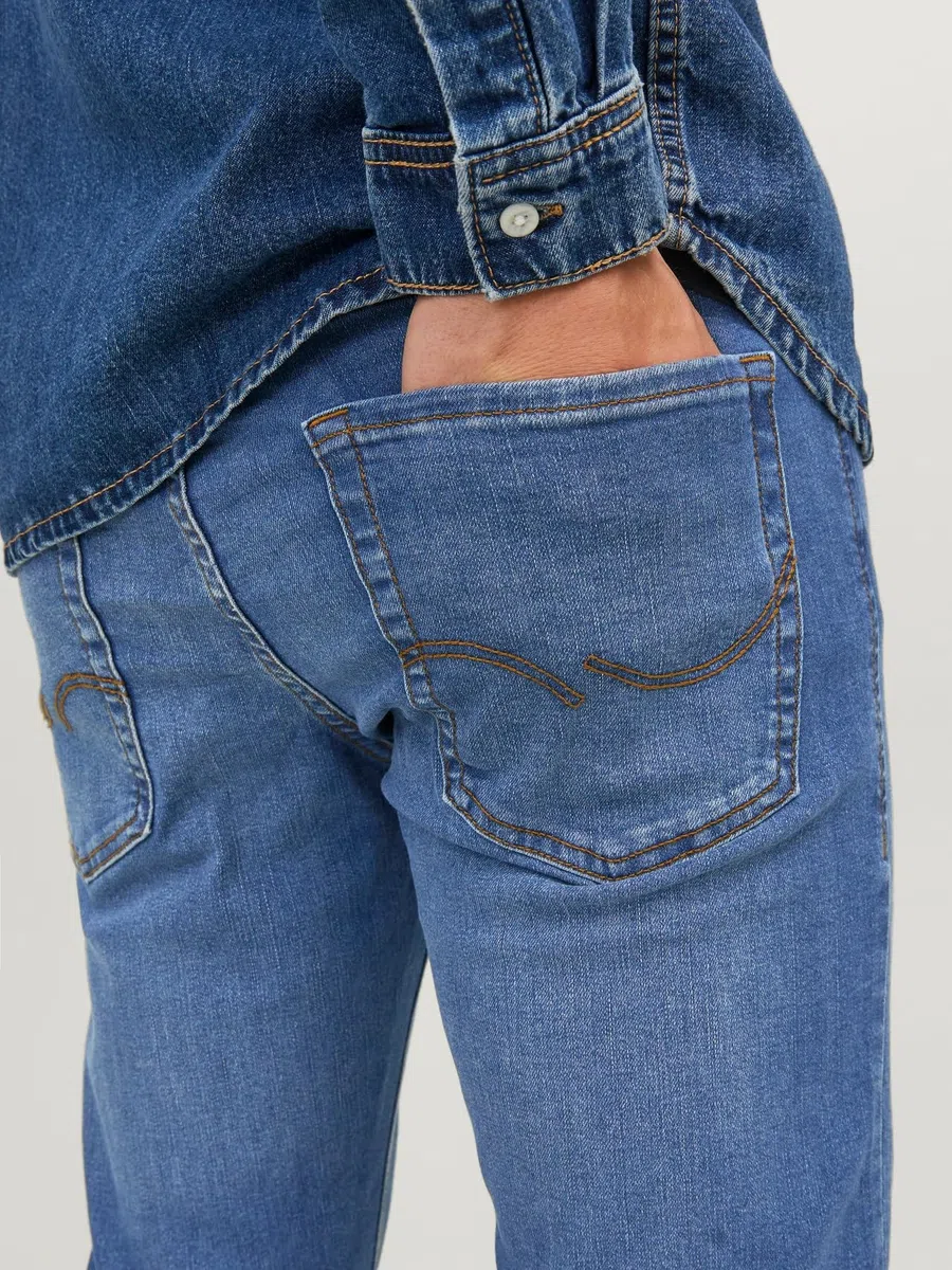 JACK & JONES Jeans Slim Vita Bassa e Tessuto Elastico, Gambe Strette all'orlo.