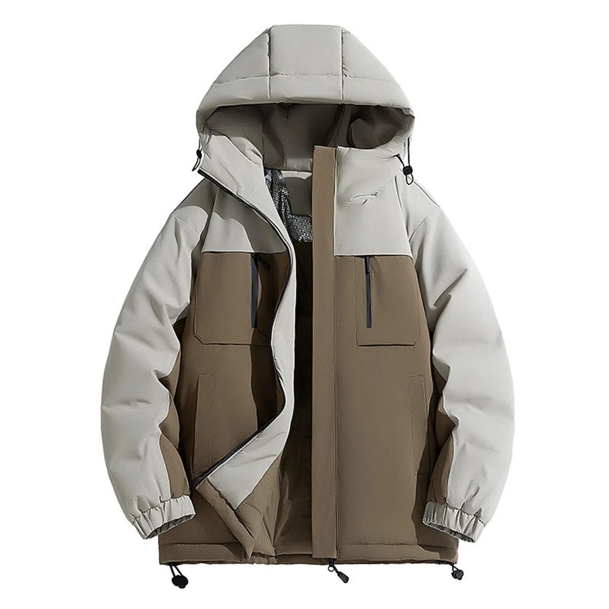 2025 Giacca da Sci Montagna Impermeabile Parka da Neve Calda Imbottita Invernale Cappotto da Sci con Cappuccio Invernali Antivento Giubbotto da Viaggio Donna con Tasche Leggera Trapuntata