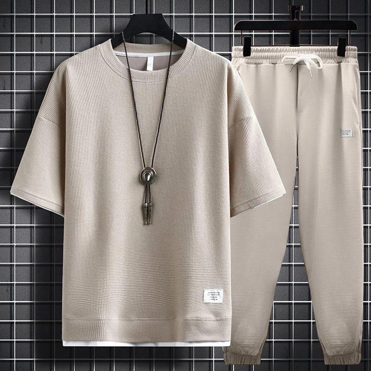 Completo Estivo Uomo - 2 Pezzi Tuta Estiva Casual Per Spiaggia Completi Tute Da Ginnastica T Shirt Manica Corta + Pantaloni Set Leggera Sportivi Magliette Corta Scollo Tondo