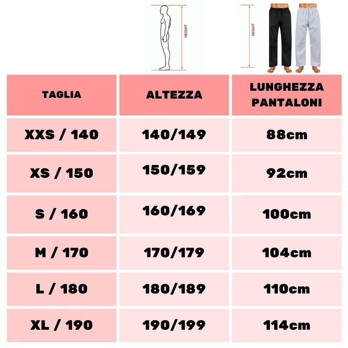 Pantaloni Allenamento Arti Marziali Karate Kumite Kungfu Wushu Jujitsu Judo Tai Chi