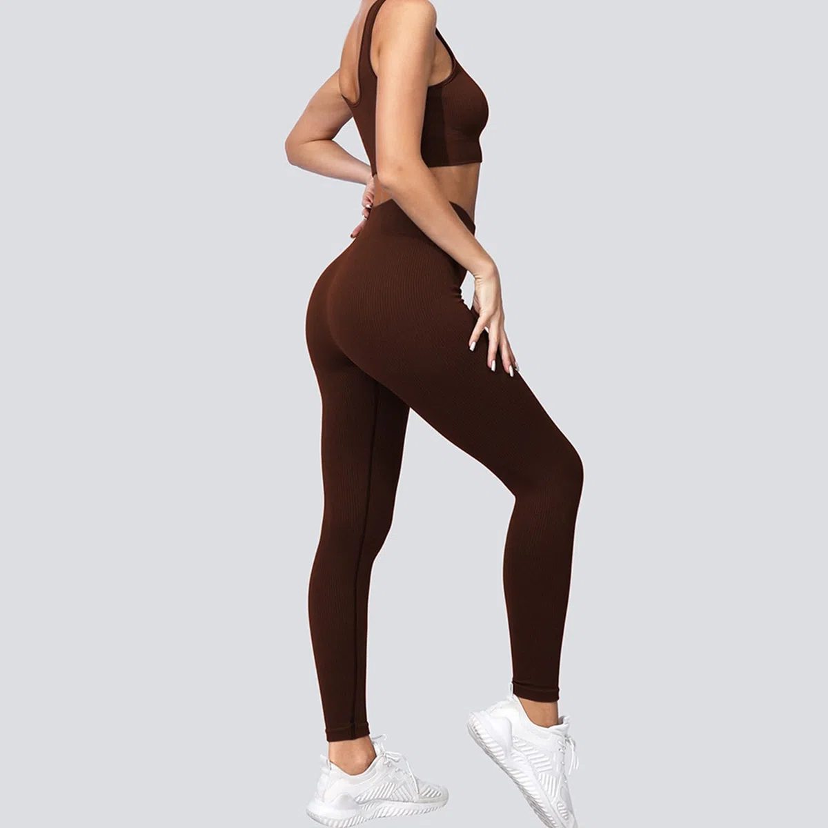 Donna Set di Abbigliamento Yoga Reggiseno Sportivo+Leggings 2 Pezzi Completo Sportivo Palestra Fitness Activewear