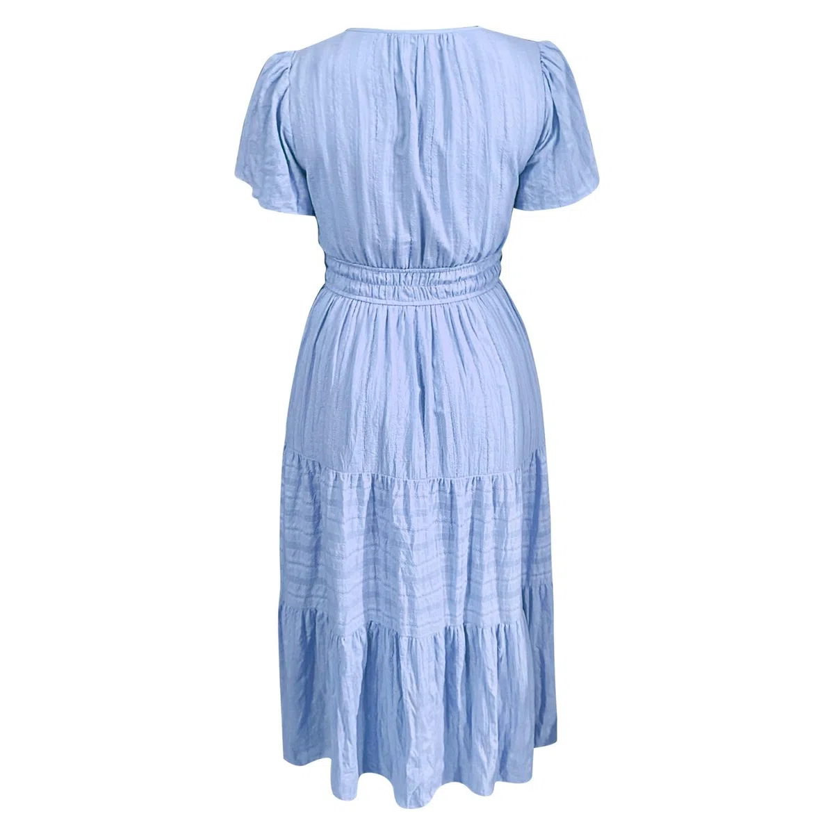Maxi abito da donna Flowy 2025 alla moda a maniche corte con scollo a V prendisole estive a trapezio con punto smock swing abiti lunghi da spiaggia
