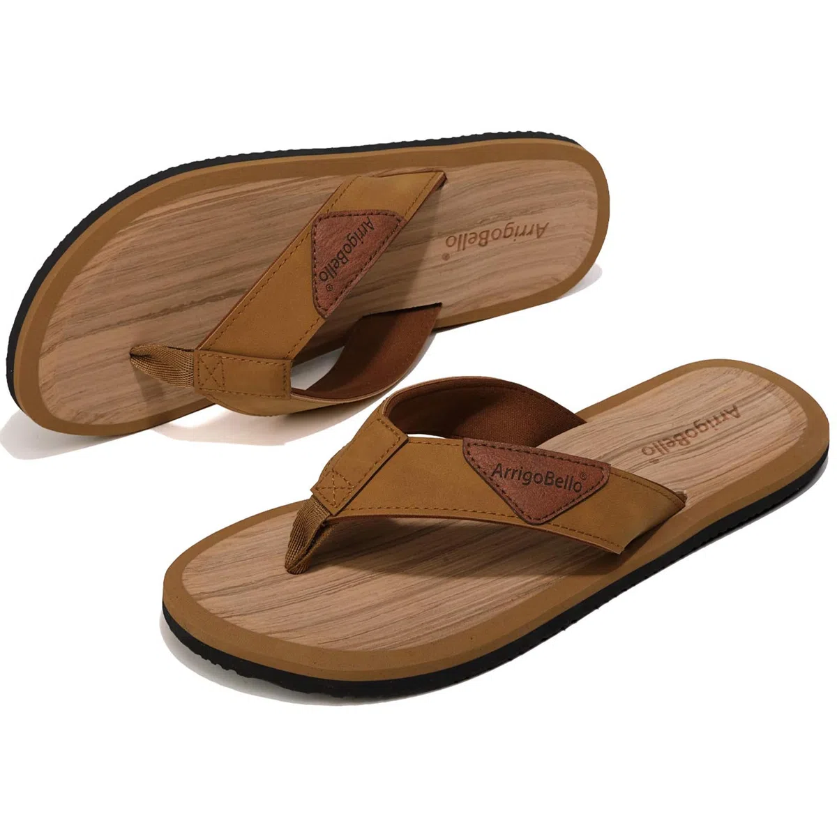 ARRIGO BELLO Infradito Uomo Pelle Ciabatte Mare Eleganti Cuoio Sandali Estive Piscina Antiscivolo Flip Flops Taglia 41-46