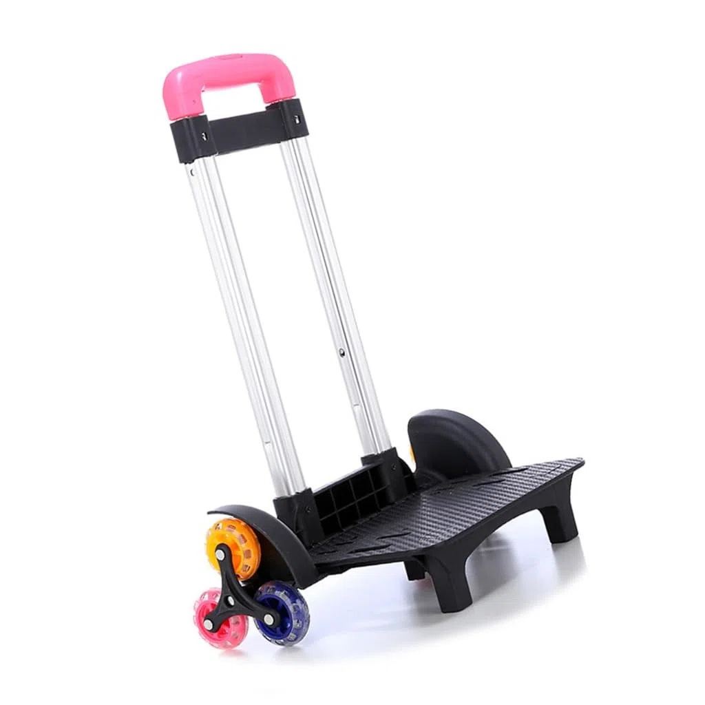 Carrello per Zaino Pieghevole Carrello su 6 Ruote Carrello a Mano per Borsa da Scuola