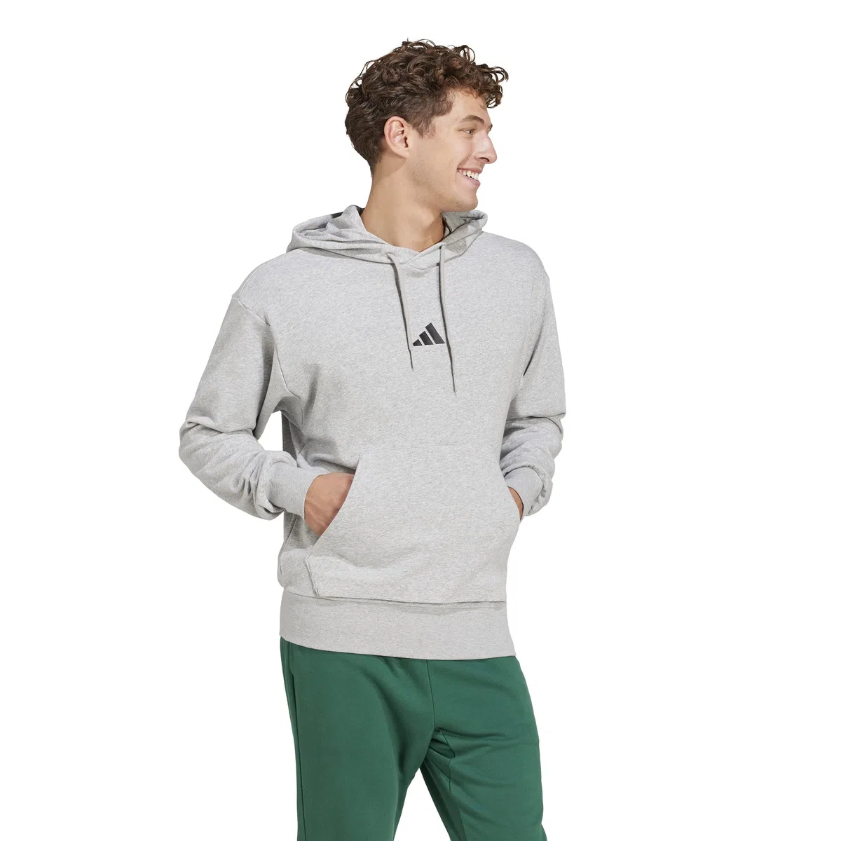 adidas Men Felpa con Cappuccio Essentials Feelcozy French Terry