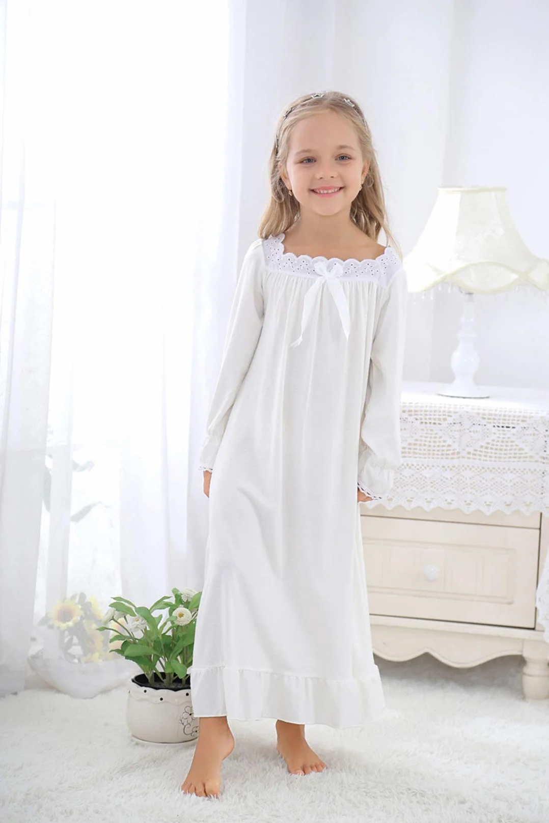 Verve Jelly Filles à manches longues chemise de nuit pyjamas enfant en bas âge robe de nuit pyjama princesse enfants chemise de nuit robes de nuit pour les filles
