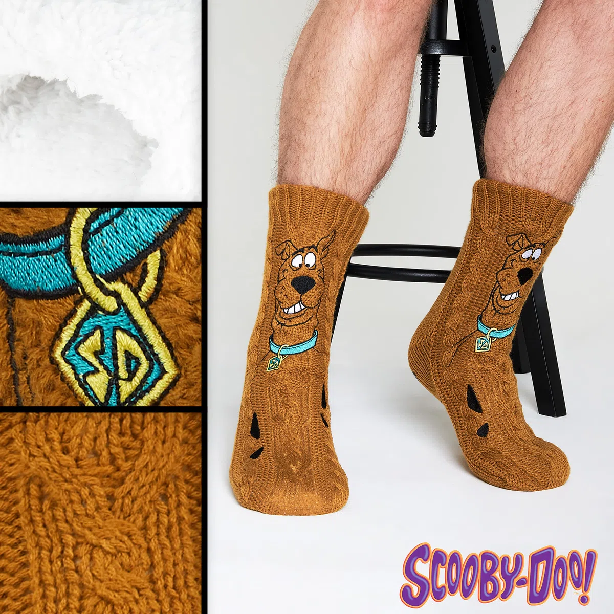 Scooby-Doo! Calze a Pantofola Uomo Antiscivolo Calzini Invernali Pantofole Divertenti Adulti