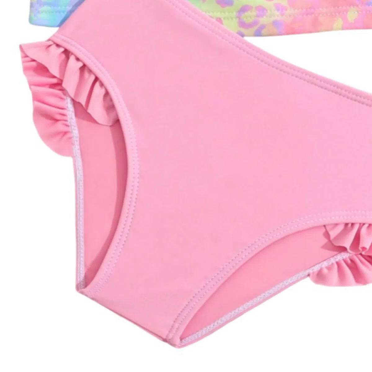 WYTbaby Costume da bagno da ragazza, a maniche lunghe, con volant, da 3 a 8 anni